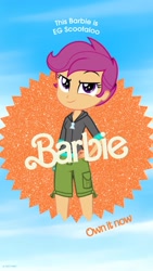 Size: 1080x1920 | Tagged: safe, derpibooru import, scootaloo, human, equestria girls, g4, barbie, barbie (film), female, solo