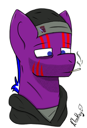 Size: 1034x1510 | Tagged: safe, artist:klonray, derpibooru import, oc, oc only, oc:colton whittles, pegasus, pony, bust, cigarette, clothes, jacket, male, meme, smoke, smoking, solo, stallion, stallion oc