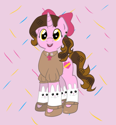 Size: 1773x1920 | Tagged: safe, artist:wrath-marionphauna, derpibooru import, oc, oc only, oc:color breezie, base used, bow, clothes, ear piercing, earring, hair bow, jewelry, piercing, shirt, shoes, socks