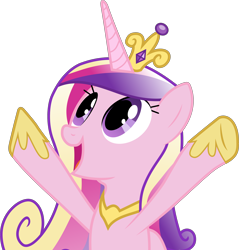 Size: 3944x4127 | Tagged: safe, artist:firlin123, derpibooru import, princess cadance, alicorn, pony, crown, cute, cutedance, female, hoof shoes, hooves up, jewelry, looking up, mare, open mouth, rainbowshining, regalia, simple background, smiling, solo, tiara, transparent background