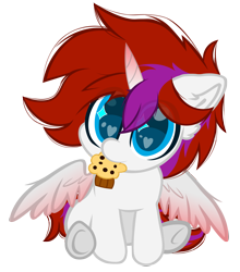 Size: 6447x7331 | Tagged: safe, artist:fededash, derpibooru import, oc, oc only, alicorn, absurd resolution, alicorn oc, chibi, cute, horn, looking at you, simple background, sitting, solo, transparent background, wings