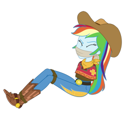 Size: 2000x2000 | Tagged: safe, artist:nie-martw-sie-o-mnie, derpibooru import, rainbow dash, human, dance magic, equestria girls, g4, bondage, boots, bound and gagged, cloth gag, clothes, cowboy boots, cowboy hat, cowgirl, cowgirl outfit, dashsub, denim, equestria girls specials, eyes closed, female, femsub, gag, hat, jeans, pants, rope, rope bondage, shoes, simple background, solo, stetson, submissive, transparent background