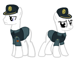 Size: 1291x993 | Tagged: safe, artist:adonaire, derpibooru import, earth pony, pony, g4, base, baseball cap, cap, civil guard, clothes, gendarme, hat, merit, military, police, police officer, police pony, police uniform, polo shirt, simple background, spain, spanish description, template, transparent background, uniform