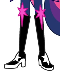 Size: 550x656 | Tagged: safe, artist:mixiepie, derpibooru import, edit, editor:amadondawn, sci-twi, twilight sparkle, human, equestria girls, g4, boots, boots shot, cropped, crystal guardian, high heel boots, legs, pictures of legs, shoes, simple background, solo, white background