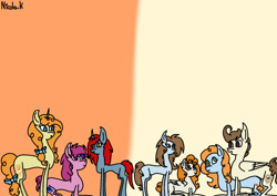 Size: 1063x752 | Tagged: safe, artist:nicoalabear2007, derpibooru import, cranberry pit, ginger tea, pound cake, pumpkin cake, oc, oc:gingercake, oc:nightgale, oc:skyler cake, earth pony, pegasus, pony, unicorn, g4, adopted offspring, brother and sister, cake twins, father and child, father and daughter, female, fraternal twins, group, horn, lesbian, male, mare, mother and child, mother and daughter, older, older cranberry pit, older ginger tea, older pound cake, older pumpkin cake, parent and child, parents:poundtea, parents:pumpkin pit, ship:poundtea, ship:pumpkin pit, siblings, stallion, straight, twins