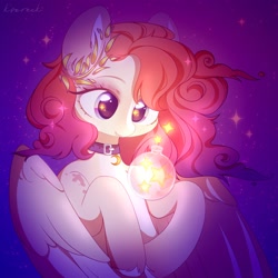 Size: 2000x2000 | Tagged: safe, artist:ksoreek, derpibooru import, oc, oc only, pegasus, pony, choker, commission, female, laurel wreath, mare, solo, unshorn fetlocks