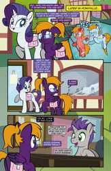 Size: 2540x3899 | Tagged: safe, artist:alexdti, derpibooru import, rarity, oc, oc:aqua lux, oc:freako, oc:purple creativity, oc:warm focus, angel, pony, unicorn, comic:quest for friendship retold, devil, horn, shoulder angel, shoulder devil