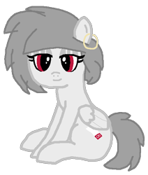 Size: 507x598 | Tagged: safe, artist:lrg!!, derpibooru import, oc, oc only, oc:estate velocity, pegasus, pony, car, ear piercing, earring, jewelry, pegasus oc, piercing, simple background, sitting, solo, srt8, transparent background