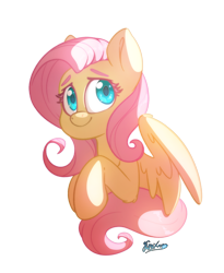 Size: 2090x2551 | Tagged: safe, artist:fluffyxai, derpibooru import, fluttershy, pegasus, pony, female, looking at you, mare, simple background, smiling, solo, transparent background