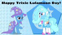 Size: 1280x720 | Tagged: safe, artist:jemimasparkle, derpibooru import, trixie, oc, oc:jemimasparkle, g4, trixie day