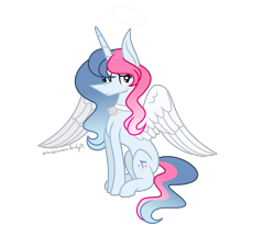 Size: 1853x1593 | Tagged: safe, artist:darbypop1, derpibooru import, oc, oc:melody everbelle, alicorn, pony, female, halo, mare, simple background, solo, transparent background