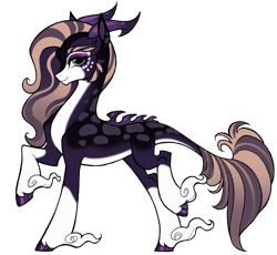 Size: 1233x1135 | Tagged: safe, artist:frowoppy, derpibooru import, oc, oc:tessera, kirin, bipedal, concave belly, countershading, female, simple background, slender, solo, thin, transparent background