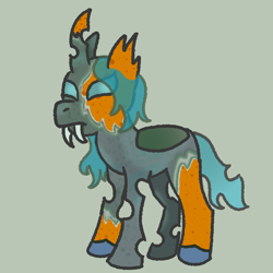 Size: 1042x1043 | Tagged: safe, artist:zoeyhorse, derpibooru import, oc, oc only, oc:mold pie, changeling, g4, changeling oc, female, green background, mold, simple background, solo