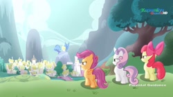 Size: 1280x720 | Tagged: safe, derpibooru import, screencap, apple bloom, scootaloo, sweetie belle, pegasus, pony, unicorn, flight to the finish, g4, abs-cbn, butt, cutie mark crusaders, female, filly, foal, horn, kapamilya channel logo, my little pony: friendship is magic, philippines, plot, trio