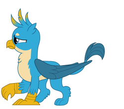 Size: 2000x1750 | Tagged: safe, artist:lnx1ynight16, derpibooru import, gallus, griffon, g4, season 8, the hearth's warming club, beak, looking at something, male, simple background, solo, tail, talons, transparent background, upset, vector, wings