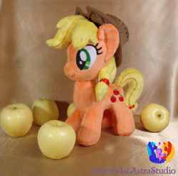 Size: 1289x1280 | Tagged: safe, artist:1stastrastudio, derpibooru import, applejack, pony, apple, food, irl, photo, plushie, solo