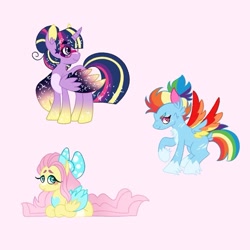 Size: 1013x1013 | Tagged: safe, artist:tragedy-kaz, artist:tragedykaz, derpibooru import, fluttershy, rainbow dash, twilight sparkle, alicorn, pegasus, pony, solo