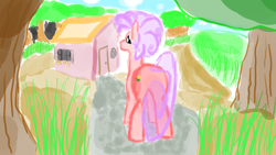 Size: 1920x1080 | Tagged: safe, artist:chloebyjuu, derpibooru import, oc, oc only, earth pony, outdoors, solo