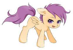 Size: 750x516 | Tagged: safe, artist:sangyu90178, derpibooru import, scootaloo, pegasus, pony, g4, cute, cutealoo, solo