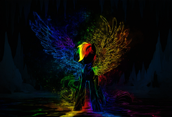 Size: 1824x1248 | Tagged: safe, ai content, derpibooru import, rainbow dash, pegasus, pony, g4, colored lineart, colorful, generator:noobai-xl, prompter:ada, spread wings, wings