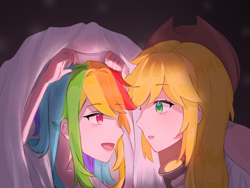 Size: 1080x810 | Tagged: safe, artist:dash759655, derpibooru import, applejack, rainbow dash, human, appledash, female, humanized, lesbian, shipping