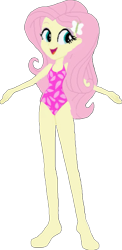 Size: 635x1303 | Tagged: safe, artist:theemperorofhonor, derpibooru import, fluttershy, human, equestria girls, g4, 1000 hours in ms paint, background removed, clothes, female, needs more jpeg, one-piece swimsuit, open mouth, open smile, simple background, skinny, smiling, solo, swimsuit, thin, transparent background