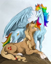 Size: 2689x3346 | Tagged: safe, artist:0288644622, derpibooru import, applejack, rainbow dash, appledash, female, lesbian, shipping