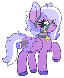 Size: 748x912 | Tagged: safe, artist:mimiqq, derpibooru import, oc, oc only, oc:satin showers, pegasus, pony, bell, bell collar, bridle, collar, cute, female, folded wings, freckles, happy, hoof heart, mare, nervous, nervous smile, raised hoof, raised leg, smiling, solo, tack, underhoof, unshorn fetlocks, wings