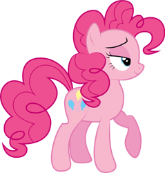 Size: 1024x1070 | Tagged: safe, artist:omniferious, derpibooru import, pinkie pie, earth pony, pony, baby cakes, g4, female, mare, my little pony: friendship is magic, raised hoof, raised leg, simple background, solo, transparent background, vector