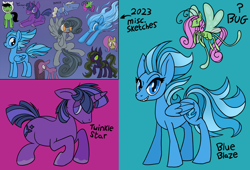 Size: 1840x1248 | Tagged: safe, artist:acura, derpibooru import, oc, oc only, breezie, earth pony, pegasus, unicorn, female, horn, male, mare, sketch, sketch dump, stallion, unnamed oc