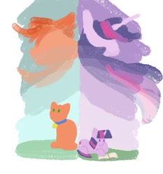 Size: 984x1055 | Tagged: safe, artist:wimple, derpibooru import, twilight sparkle, twilight sparkle (alicorn), unicorn twilight, alicorn, cat, pony, unicorn, g4, crossover, female, firestar, horn, male, warrior cats