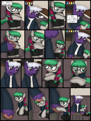 Size: 1750x2333 | Tagged: safe, artist:99999999000, derpibooru import, oc, oc only, oc:firearm king, oc:li anna, earth pony, pegasus, comic:affection, comic, crying, duo, female, glasses, head pat, male, pat, sad