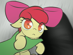 Size: 1560x1177 | Tagged: safe, artist:maretheory.exe, derpibooru import, apple bloom, oc, oc:anon, pony, g4, female, filly, foal, holding a pony, looking at you, meme