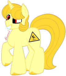 Size: 545x632 | Tagged: safe, artist:kharmacal, derpibooru import, oc, oc only, oc:piso mojado, unicorn, grin, horn, male, raised hoof, raised leg, simple background, smiling, solo, stallion, transparent background, unicorn oc, unshorn fetlocks