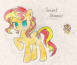 Size: 1176x996 | Tagged: safe, artist:肝到驾崩, derpibooru import, sunset shimmer, g4, traditional art