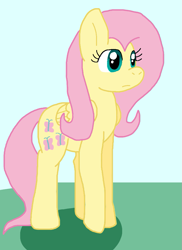 Size: 739x1014 | Tagged: safe, artist:cmara, derpibooru import, fluttershy, pegasus, pony, g4, female, outdoors, solo