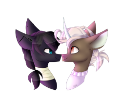 Size: 2623x2286 | Tagged: safe, artist:cookieholderowo, derpibooru import, oc, oc only, oc:sugar cubes, pony, unicorn, boop, horn, male, noseboop, simple background, stallion, transparent background