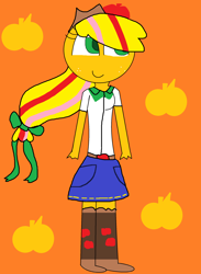 Size: 1848x2529 | Tagged: safe, artist:dianarp1990, derpibooru import, applejack, human, equestria girls, g4, female, rainbow power, solo