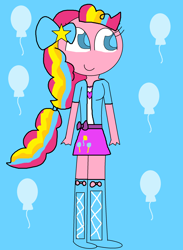 Size: 1848x2529 | Tagged: safe, artist:dianarp1990, derpibooru import, pinkie pie, human, equestria girls, g4, female, rainbow power