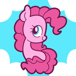 Size: 5000x5000 | Tagged: safe, artist:pilesofmiles, derpibooru import, pinkie pie, earth pony, pony, g4, cloud, minimalist, simple background, solo