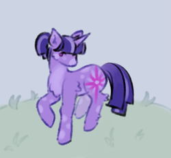 Size: 957x890 | Tagged: safe, artist:hederacea, derpibooru import, twilight sparkle, unicorn twilight, unicorn, g4, horn, pastel, purple, purple mane, redesign, soft, soft shading, spots, spotted