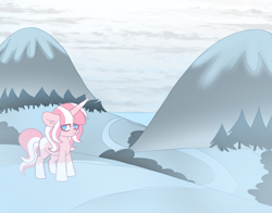 Size: 2556x2000 | Tagged: safe, artist:ladylullabystar, derpibooru import, oc, oc:lady lullaby star, pony, unicorn, alternate hairstyle, female, horn, mare, outdoors, snow, solo