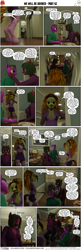 Size: 2000x6210 | Tagged: safe, artist:stellarator, derpibooru import, adagio dazzle, oc, oc:peach cobbler, oc:ruby cabernet, anthro, unguligrade anthro, comic:we will be adored, comic:we will be adored part 62, g4, 3d, amputee, blender, blender cycles, comic, gem, not sfm, prosthetic limb, prosthetics, siren gem, vulgar