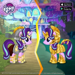 Size: 1080x1080 | Tagged: safe, derpibooru import, starlight glimmer, pony, unicorn, g4, armor, female, gameloft, horn, mare, outdoors