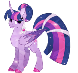 Size: 1280x1203 | Tagged: safe, artist:monochrome-sunsets, derpibooru import, twilight sparkle, twilight sparkle (alicorn), alicorn, crystal pony, pony, crystallized, simple background, solo, transparent background