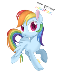 Size: 2000x2549 | Tagged: safe, artist:muchu, artist:mumuqiu049, derpibooru import, rainbow dash, pegasus, pony, colored pupils, looking at you, simple background, smiling, smiling at you, white background