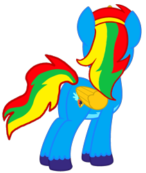 Size: 1457x1729 | Tagged: safe, artist:shieldwingarmorofgod, derpibooru import, oc, oc only, oc:shield wing, alicorn, g4, alicorn oc, horn, male, rear view, simple background, transparent background, vector, wings