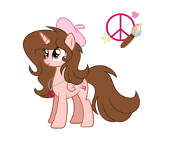 Size: 2151x1759 | Tagged: safe, artist:darbypop1, derpibooru import, oc, oc:aspen, alicorn, pony, beret, female, hat, mare, simple background, solo, transparent background