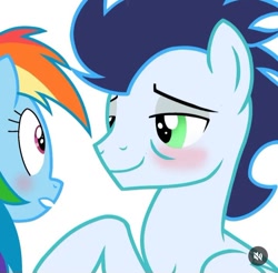 Size: 720x709 | Tagged: safe, rainbow dash, soarin', pegasus, pony, female, male, mare, shipping, soarindash, stallion, straight