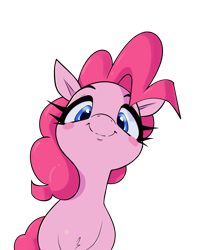 Size: 1100x1350 | Tagged: safe, artist:aquaticvibes, derpibooru import, pinkie pie, earth pony, pony, g4, female, looking at you, simple background, solo, transparent background